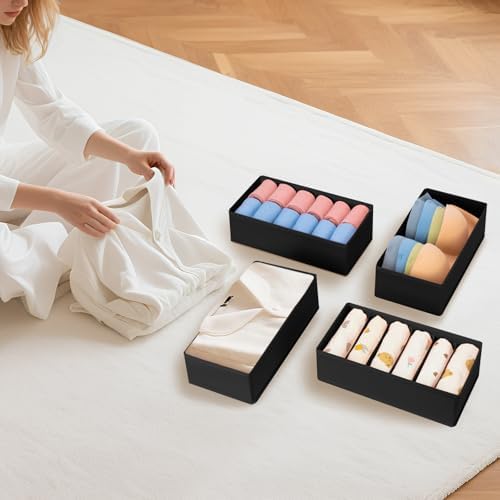 DIMJ Drawer Organiser, Cupboard Organiser, Set of 8, Underwear Organiser, 30 x 15 x 9 cm Organiser System for Pax Organi
