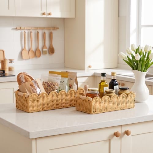 YRMT Toilet Paper Storage Basket Paper Rope Shelf Baskets Set of 2