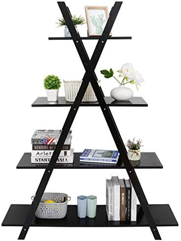 ZENY 4-Tier Bookshelf A Frame Bookcase, Home and Office Organizer, Storage and Display Rack