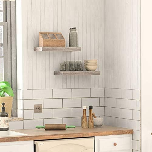 HOOBRO Floating Shelves for Wall, Wall Mounted Shelf Set of 2, 15.7" Hanging Shelf with Invisible Brackets, for Wall Dec