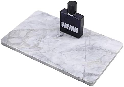 Rectangular Marble Vanity Tray for Counter, Bathroom, Dresser, Nightstand or Desk, 10-1/4" x 6-1/4"