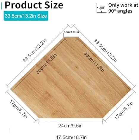Corner Wall Shelf, Solid Oak Wood Floating Corner Shelf Organizer,Natural