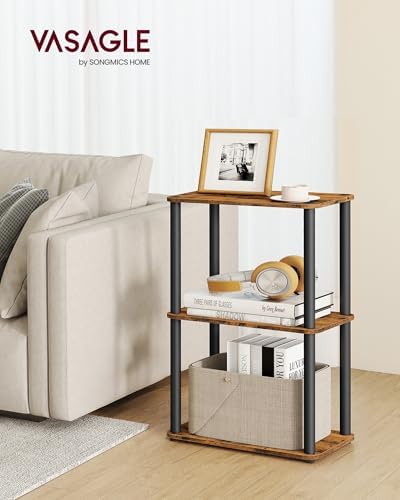 VASAGLE 3-Tier Shelf, Storage Shelves, Bookcase with Shelves, Living Room