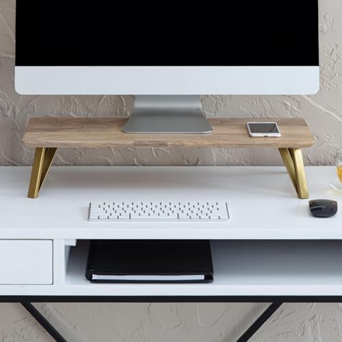 Anji Mountain Monitor Stand for Desk - Desktop Organizer & Laptop Riser, Ergonomic Monitor Riser, Space-Saving, Durable,