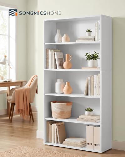 SONGMICS HOME 5-Tier Bookshelf, Narrow Shelving Unit