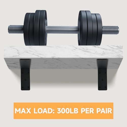 3 Pack L10 x H 6" x W 2.5" 6mm Thick Countertop Support Brackets, Heavy Duty Countertop Hidden Bracket L Shelf Bracket M