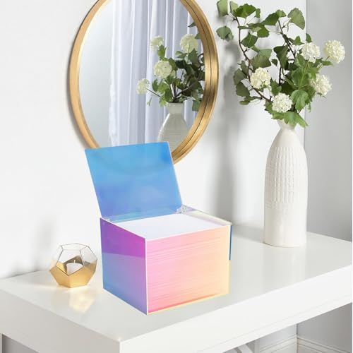 Disposable Face Facial Towel Holder Storage Box Acrylic Container, Rainbow
