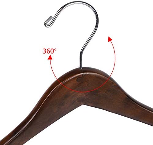 Quality Hangers Wooden Hangers Beautiful Sturdy Suit Coat Curved Hangers Great for Travelers Heavy Duty Hanger with Lock