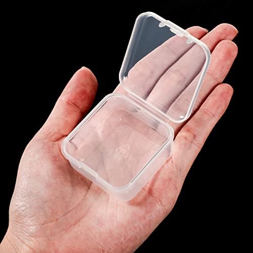 Jetec 18 Pieces Small Clear Plastic Storage Box, 1.7 x 1.7 x 0.8 Inch