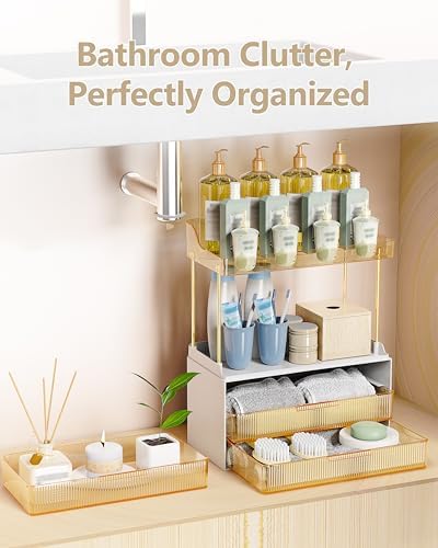 Anylady Bathroom Organizers and Storage, Makeup Organizer (Sturdy Durable Attractive), Ideal for Vanity, Countertop, Cou
