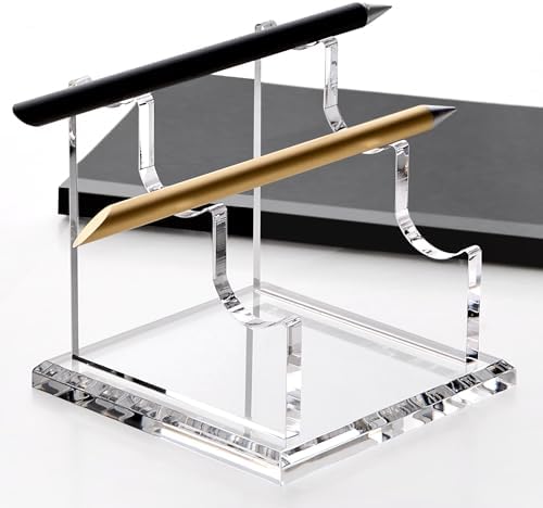 SANRUI 3 Tier Acrylic Pen Holder Display Stand, Clear Desk Pencil Rack