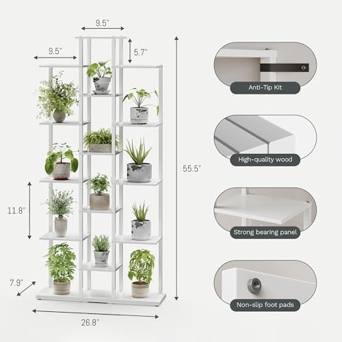 5 Tier Narrow Bookshelf, Tall Skinny Bookshelf, Slim Open Bookcase Corner