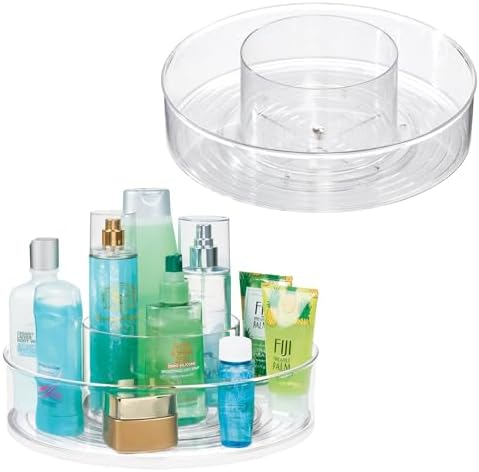 iDesign 12-inch Divided Lazy Susan - Set of 2 - Clear