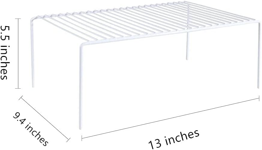 Kitchen Cabinet Shelf Organizer Set of 6, Medium (13 x 9.4 inch) Metal Wire Pantry Storage Shelves, Dish Plate Racks for
