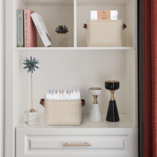Small Fabric Storage Bins, Mini Storage Cubes, 7.8x6.7x5.9 Inch