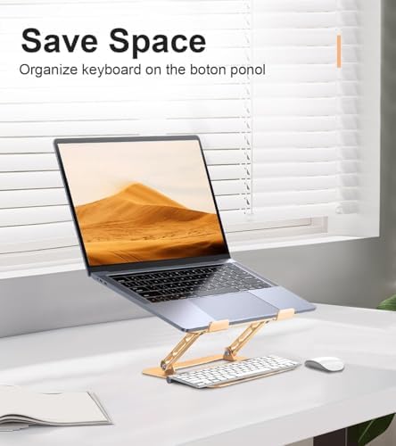 Aoviho Adjustable Laptop Stand for Desk,Portable Laptop Stand Holder and Riser,Foldable Aluminum Notebook Computer Stand