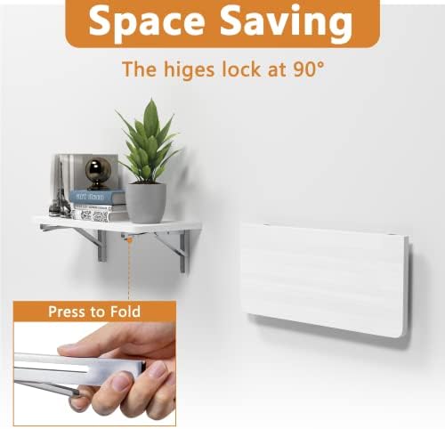12-Inch Foldable Brackets for DIY Folding Shelves or Tables, L Shelf Brackets Collapsible, Heavy Duty Stainless Steel, M