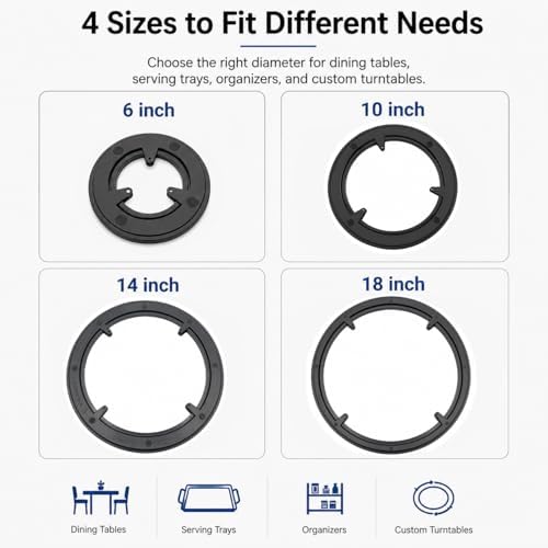 Lazy Susan 6 Inch Plastic Rotating Turntable Bearing Swivel with Steel Ball Bearings, Silent Turntale Hardware, ABS+PC M