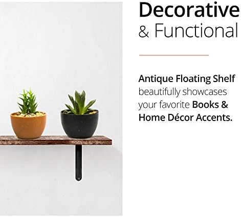 NACH Decorative Shelf Brackets, 2 Pack of 9 x 2.2 x 9 inch, Black Cast Iron Rustic Shelf Brackets - Metal Shelf Brackets