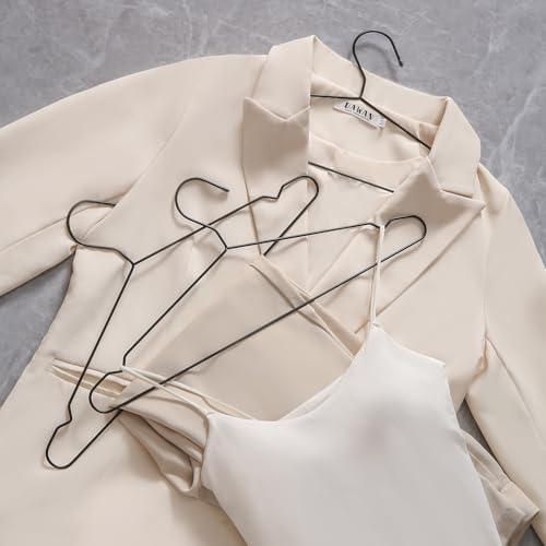 17.7" Strong Metal Wire Clothes Hangers, Coat Hanger Rack, Standard Suit Hangers, Metal Shirt Dress Hanger, 30 Pack, Black