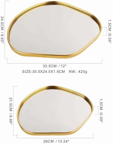 Perfum Trays,Gold Mirror Tray,Vanity Decorative Tray,Non Slip Potato-Shaped Perfume Organizer for Jewelry,Bathroom,Coffe