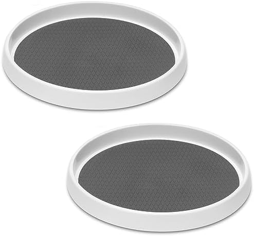2 Set, 10 Inch Non-Skid Lazy Susan Organizers - Turntable Rack for Cabinet, Pantry Organization and Storage, Kitchen, Fr