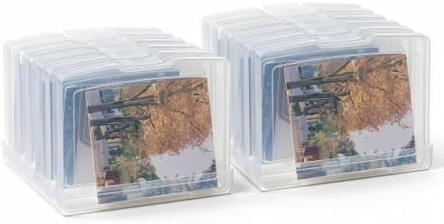 novelinks 6 Pcs 4"x6" Plastic Photo Storage Boxes with Tray (Clear 2Pack)