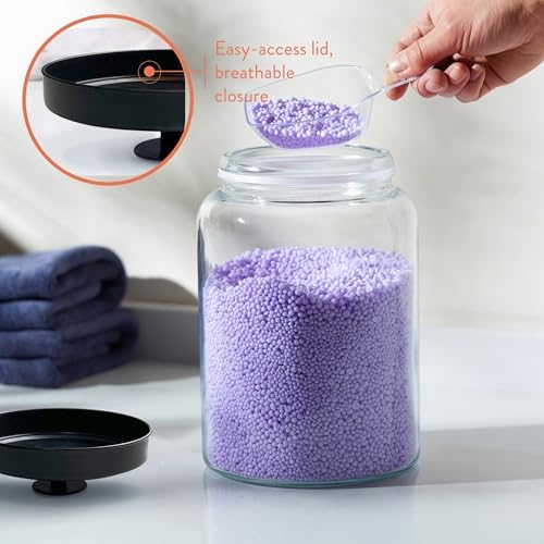 KooK Glass Storage Containers with Lids, 1 Gallon, Set of 2, Glass Canister, Laundry Jar, Kitchen Jar, Storage for Pantr
