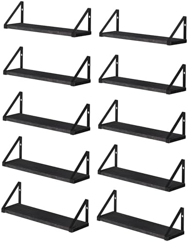 Wallniture Ponza 17'' x 4.5'' Floating Wall Shelf Bathroom, Small Wood Book Shelves for Wall Storage, Wall Mounted Shelf