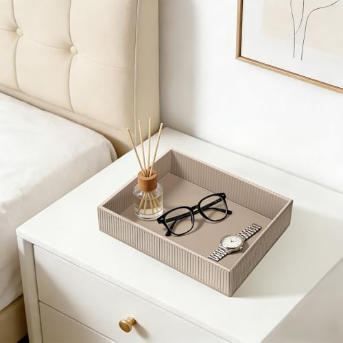 SITHON Valet Tray Desk Organizer PU Leather Catchall