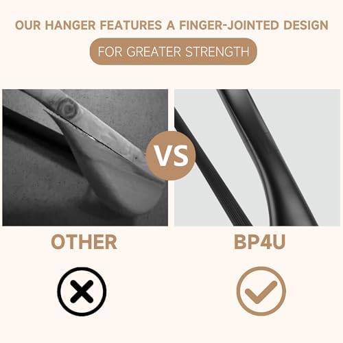 17.5" Wooden Suit Hangers, Non Slip Pants Bar, Black, 36-Pack