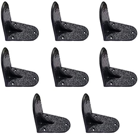 Adonai Hardware Elioenai Antique Cast Iron Shelf Bracket (Supplied as 8 Pieces per Pack) - Matte Black Powder Coated