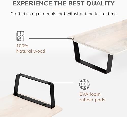 Anji Mountain Monitor Stand for Desk - Desktop Organizer & Laptop Riser, Ergonomic Monitor Riser, Space-Saving, Durable,