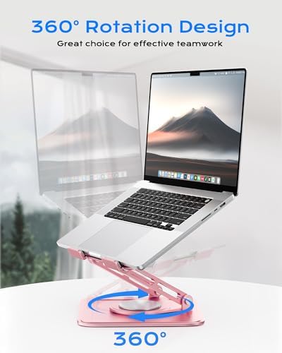 LOXP Adjustable Laptop Stand, Computer Stand with 360 Rotating Base