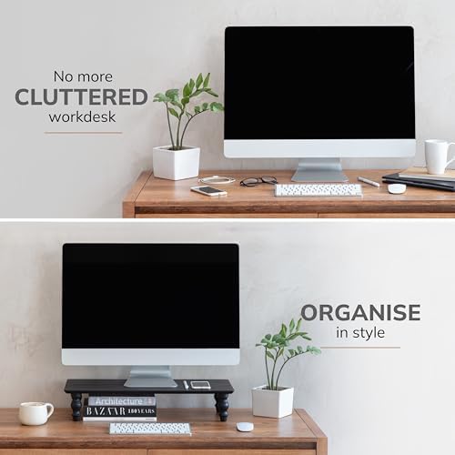 Anji Mountain Monitor Stand for Desk - Desktop Organizer & Laptop Riser, Ergonomic Monitor Riser, Space-Saving, Durable,