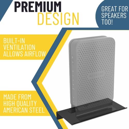Koova WiFi Router or Speaker Shelf | Floating Shelving for Cable Box, Modem, Gaming System & Streaming Media Devices | V