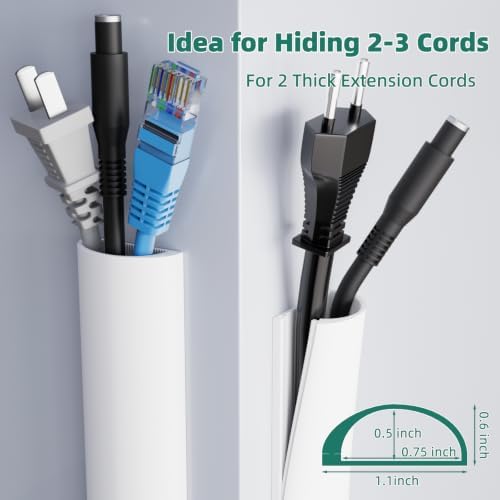 Cord Hider Raceway Kit for 2-3 Cable, 39" Silicone TV Cable Hider for Wall