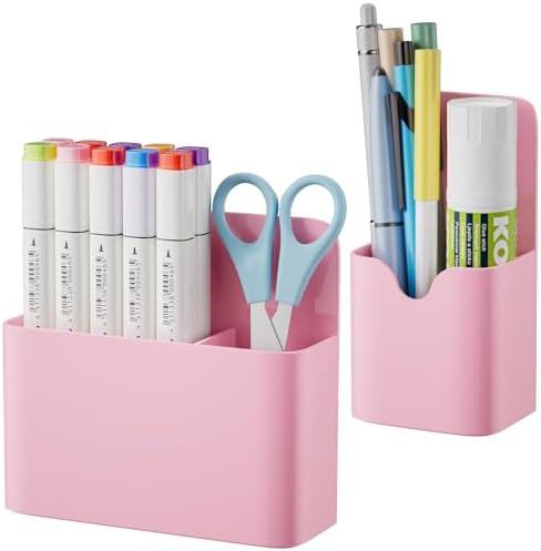 Marbrasse Magnetic Dry Erase Marker Holder,Pen and Eraser Holder for Whiteboard，Magnet Pencil Cup Utility Storage Organizer for Office, Refrigerator, Locker and Metal Cabinets (Pink)