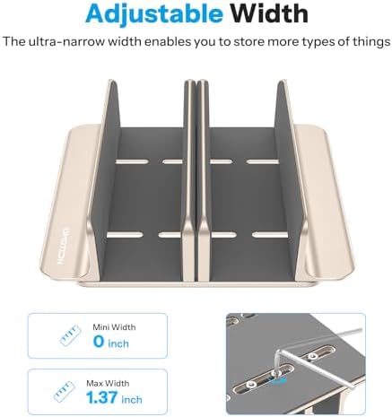 OMOTON 3-Slot Multiple Vertical Laptop Stand, Fits MacBook, Starlight