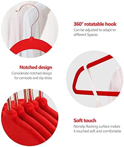 DLD Velvet Hangers Non Slip Suit Hangers 50 Pack， Space Saving Clothes Hanger Premium Velvet Non Slip Hanger Ultra Thin Adult Hanger for Coats, 360° Rotating Silver Hook