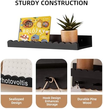 4 PCS Floating Shelves for Wall 15.6"