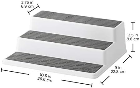 Copco 5257350 Non-Skid 3-Tier Spice Pantry Kitchen Cabinet Organizer, 2 Pack, Grey 2 & Basics Non-Skid Pantry Cabinet La