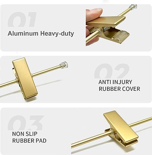 20 Pack Gold Aluminum Bottom Clips Heavy Duty Pants Jean Trouser Hangers Clothes Hangers -Legging Organizer Adjustable Clips Pants Skirt Blouse Hanger ﻿