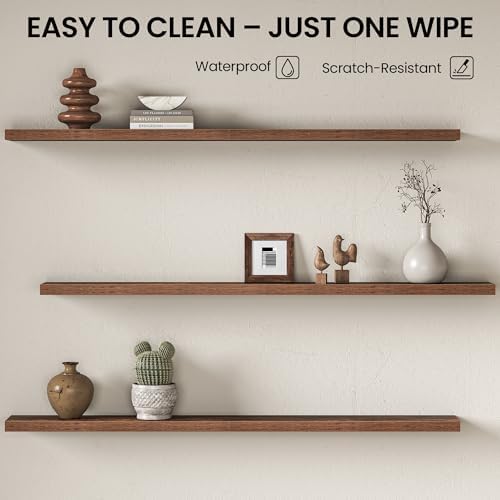 Fun Memories Floating Shelves for Wall 67 Inch, Set of 1 – Wall-Mounted Storage & Display Shelf with Invisible Bracket, 