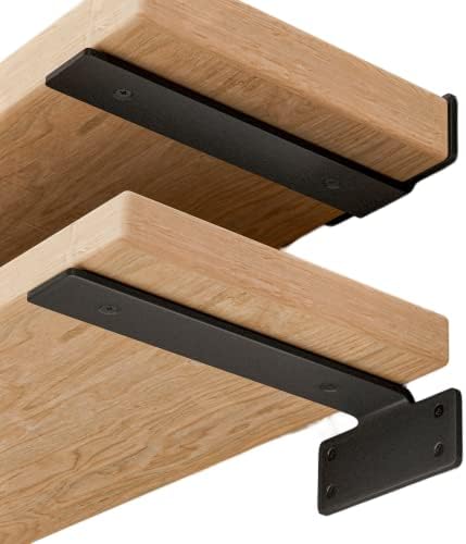 Shelf Brackets Floating Shlef Brackets 6-Inch 6-Packs, 1/5 Inch Thick Heavy Duty Shelving Brackets for Wood Shelves, 6" 
