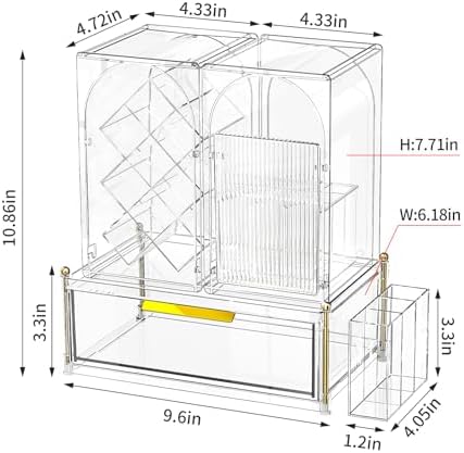 INVSSENE Stackable Makeup Organizer Countertop, Storage Perfume Skincare Cosmetic Lipstick Face Mask Makeup Brush Palett
