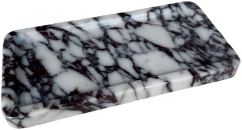 Luxury Natural Calacatta Viola Marble Tray, 12x6 Inch Vanity Tray