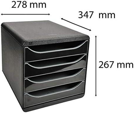 Exacompta Big-Box Glossy, 4 Drawers - Black/Glossy Black