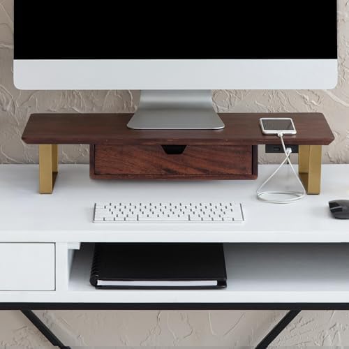 Anji Mountain Monitor Stand for Desk - Desktop Organizer & Laptop Riser, Ergonomic Monitor Riser, Space-Saving, Durable,