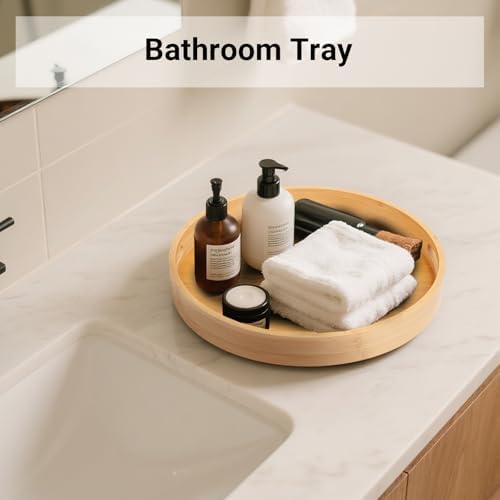 12in Bamboo Lazy Susan Turntable Organizer for Pantry&Cabinet